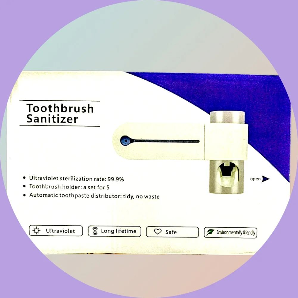 NIB UV Light Sterilizer, Toothbrush Holder & Cleaner, Auto Toothpaste Dispenser